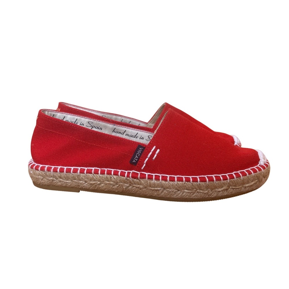Viscata‎ Espadrilles Women Red Canvas Hand Made in Spain SIZE 39